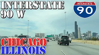I-90 West - Chicago - Illinois - 4K Highway Drive