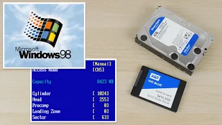 Using modern HDD and SSD with Windows 98 (Capacity limit BIOS settings)