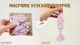 Macrame Keychain TUTORIAL#5 | DIY Keychain for beginners | Easy pattern STEP BY STEP | WeaveyStudio