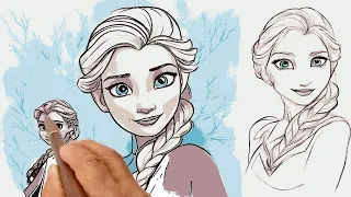 Frozen's Elsa | Ep - 18 By Kidi Crafts | Colouring & Sketching | Beautiful Drawing | Edit&18