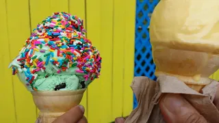 Sprinkled ice cream! Yummy vanilla and chocolate mint chips  ice cream