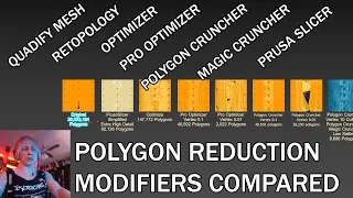 3DS Max Polygon Reduction Comparison - Polygon Cruncher, Retopology Quadify Mesh, Pro Optimizer...