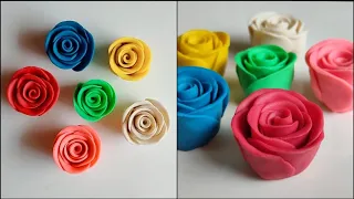 How to make rose with Clay/ clay art idea