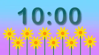 10 Minute Timer: Growing Flowers Animated Visual Timer