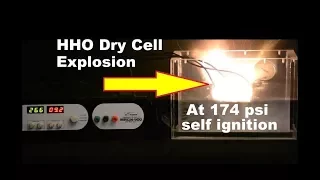 HHO drycell big explosion, auto-ignition at 174 psi !