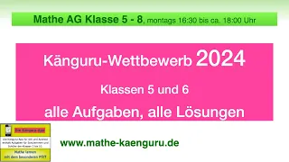 #50 | Mathe AG | Känguru Wettbewerb 2024 | Klasse 5/6 | alle Aufgaben, alle Lösungen