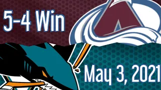 Avalanche vs Sharks full OT period - May 3, 2021