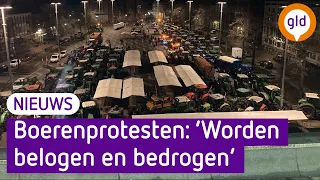 Gelderse boeren PROTESTEREN met trekkers bij provinciehuis