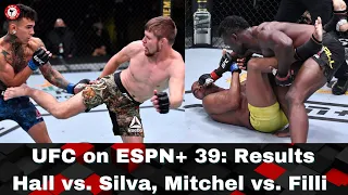UFC on ESPN+ 39: Results Hall vs. Silva, Mitchel vs. Filli
