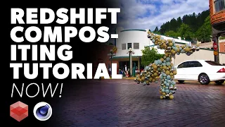 C4d Tutorial - Add 3D Animation to Video In Redshift [Redshift Compositing]