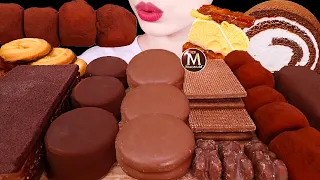 ASMR MUKBANG｜CHOCOLATE MARSHMALLOW ICE CREAM MAGNUM RICE CAKE YAKGWA 초코찰떡 초코곰젤리 매그넘 아이스크림  EATING 먹방