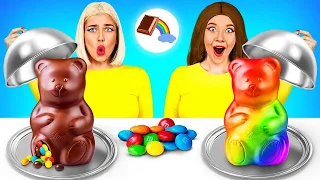 Rainbow Desserts Challenge | Mukbang with Only One Color Food by RATATA POWER