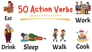 50 Action Verbs | English Vocabulary for Daily Life with Examples | English Action Verbs