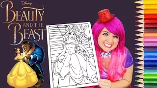 Coloring Belle Beauty and the Beast Coloring Book Page Colored Pencil Prismacolor | KiMMi THE CLOWN