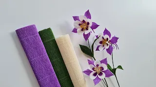 How To Make Aquilegia Paper Flower / Paper Flower / Góc nhỏ Handmade