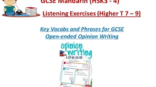 GCSE Higher Tier Listening Exercise for Open-Ended Opinion Based Texts