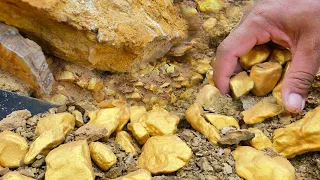 wow what is awesome mining gold in hard underground stone at mountain of treasure