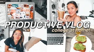 PRODUCTIVE DAY IN MY LIFE AT HOME | Online College, To-Do Lists, Coffee, Youtube Behind the Scenes!