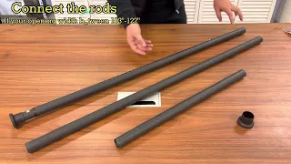 How to install 83"-122" spring tension rod