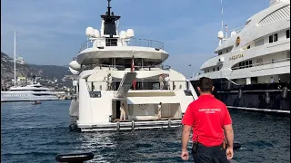 $180MILLION FEADSHIP LADY S 93m Superyacht Maneuvering/Docking @Monaco Port @emmansvlogfr