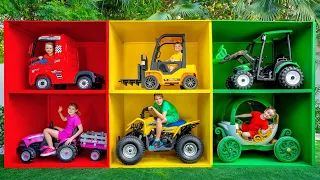 Herausforderung für Kinder | Kinder suchen bunte Autos und lernen Farben | Vania Mania DE