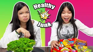 Healthy Food VS Junk Food Challenge | Tran Twins