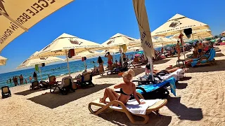 4K. Constanta, Romania, Mamaia Sunny Beach - Beautiful Summer Day La Plaja