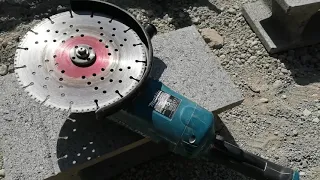 Makita GA9020 230mm 9 inch Angle Grinder Cutting Stone Like A Boss With Abraboro Stone Cutting Disc