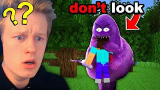 Fooling my Friend with Grimace Shake Mod in Minecraft...