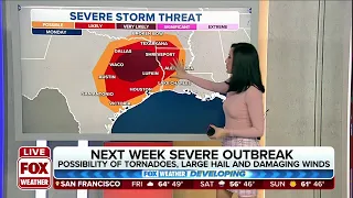 Early Week Severe Outbreak: Damaging Winds, Tornadoes, Large Hail Possible