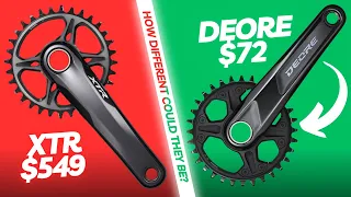 Shimano's Deore Crankset is $477 CHEAPER than the XTR Model | Shimano 12-Speed Crankset Comparison