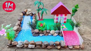 Waterfall and River Showpiece from Hot Glue Gun || Home Decoration || Gkcraft