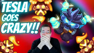 Max Monk vs Max Tesla insane damage by Tesla | Road to Top 100 | Rush Royale