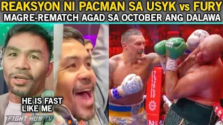 Pacquiao Reaksyon sa Mainit na Laban ni Usyk at Fury | Rematch Ikakasa agad