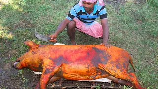 100KG PORK RECIPE! SUPER LUNCH IN THE MIDDLE OF THE VILLAGE COOKING  BY VILLAGE MAN