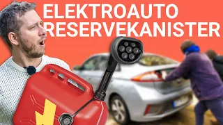 Elektroauto Batterie leer? Überall Strom aus dem E-Reservekanister