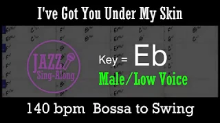 I've Got You Under My Skin - with Intro + Lyrics in Eb (Male) - Jazz Sing-Along