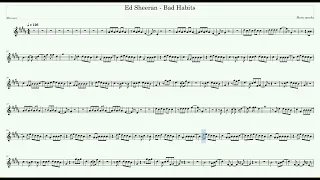 Ed Sheeran - Bad Habits Alto sax plays along sheet music