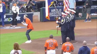 Tauren Wells sings the National Anthem...ALCS Game 2...Astros vs. Red Sox...10/16/21
