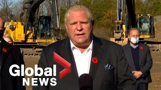 Ford says Ontario Highway 413 construction "will pump $350 million into the economy" | FULL