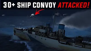 UBOAT Gameplay || Encountering a 30+  Ship Convoy and Attacking It!