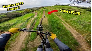 Woodys Bike Park is Epic!  Massive Jumps and Sick Tracks with UK Pro Rider Tom Isted