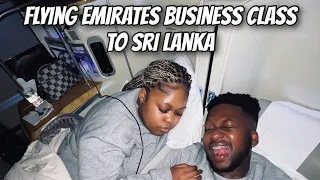 We Flew Emirates Business Class To Sri Lanka | A380 | B777 | Skybar | Cocktail | Food | Travel Vlog