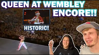QUEEN AT WEMBLEY ENCORE! (COUPLE REACTION!) [RADIO GAGA, WE WILL ROCK YOU, WE ARE THE CHAMPIONS++)
