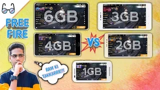 Free Fire Gameplay On 1GB Vs 2GB Vs 3GB Vs 4GB Vs 6GB RAM| Epic Ultra Graphics Mode Comparison 2020!