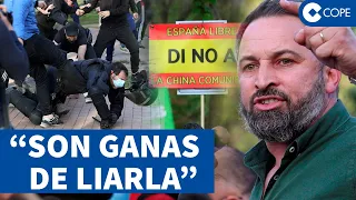 Vox en Vallecas, cargas policiales y pedradas: "Yo soy del barrio y solo vengo por España"