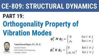 19 - Modal Orthogonality - Modal Expansion of Displacement Vector - Coupled Equations of Motion