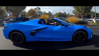 WHAT IT'S LIKE PICKING UP A BRAND NEW 2024 CORVETTE C8 STINGRAY Z-51 RAPID BLUE CONVERTIBLE