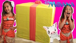 DISNEY PRINCESS MOANA Movie SURPRISE TOYS GIANT BLIND BOX DISNEY CHANNEL KIDS ELSA KINDER EGG!