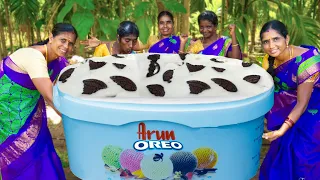 ICE CREAM | BIG OREO ICE CREAM RECIPE | Homemade ice cream making | Village Style